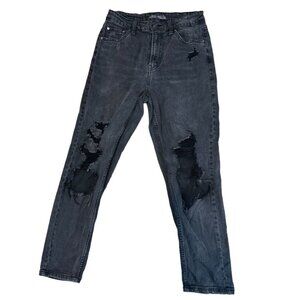 (5 for $25) Wild Fable High Rise Destroyed Mom Jeans in Black Wash size 4‎